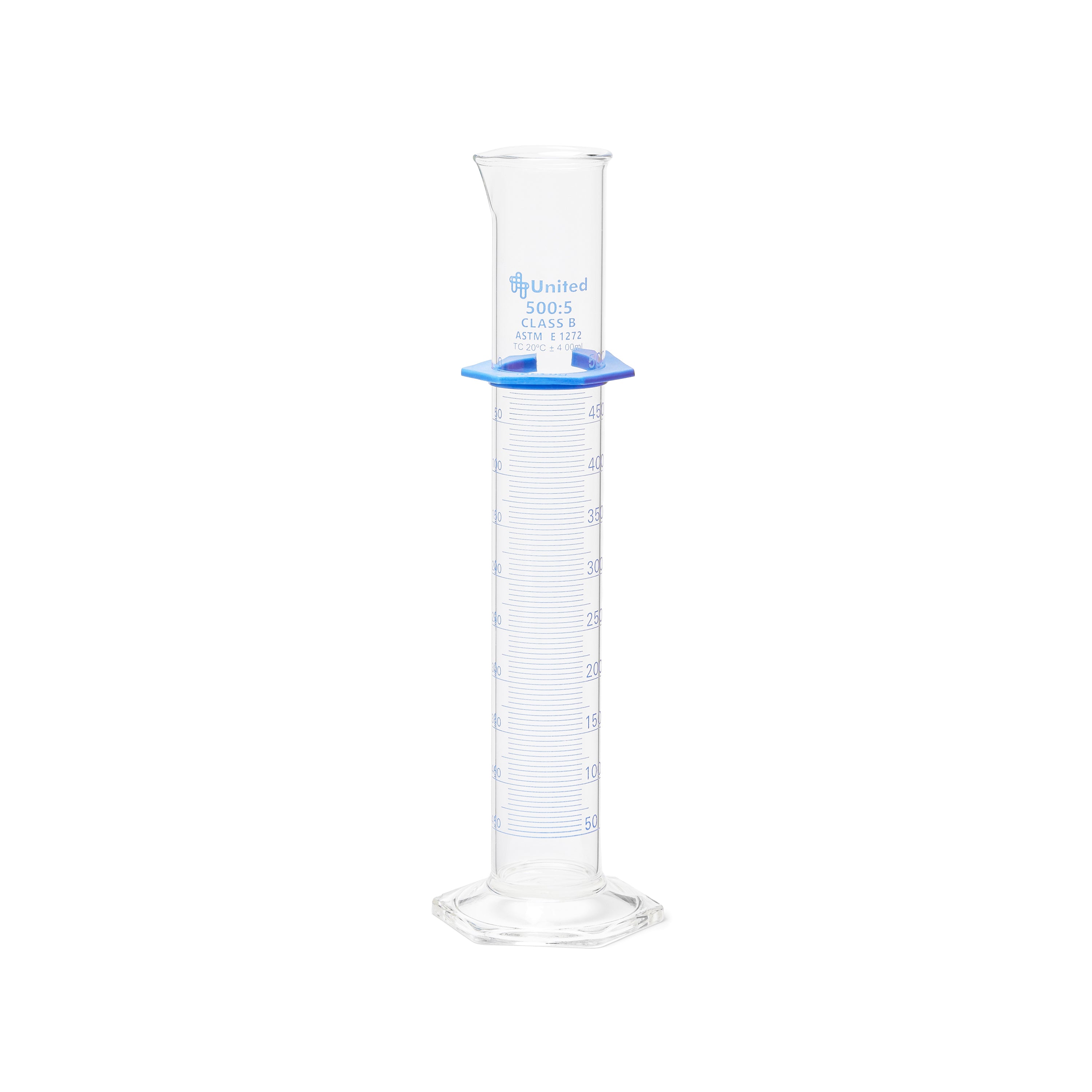 United Scientific® Graduated Cylinders, Double Scale, Borosilicate Glass, 500 mL, Class B