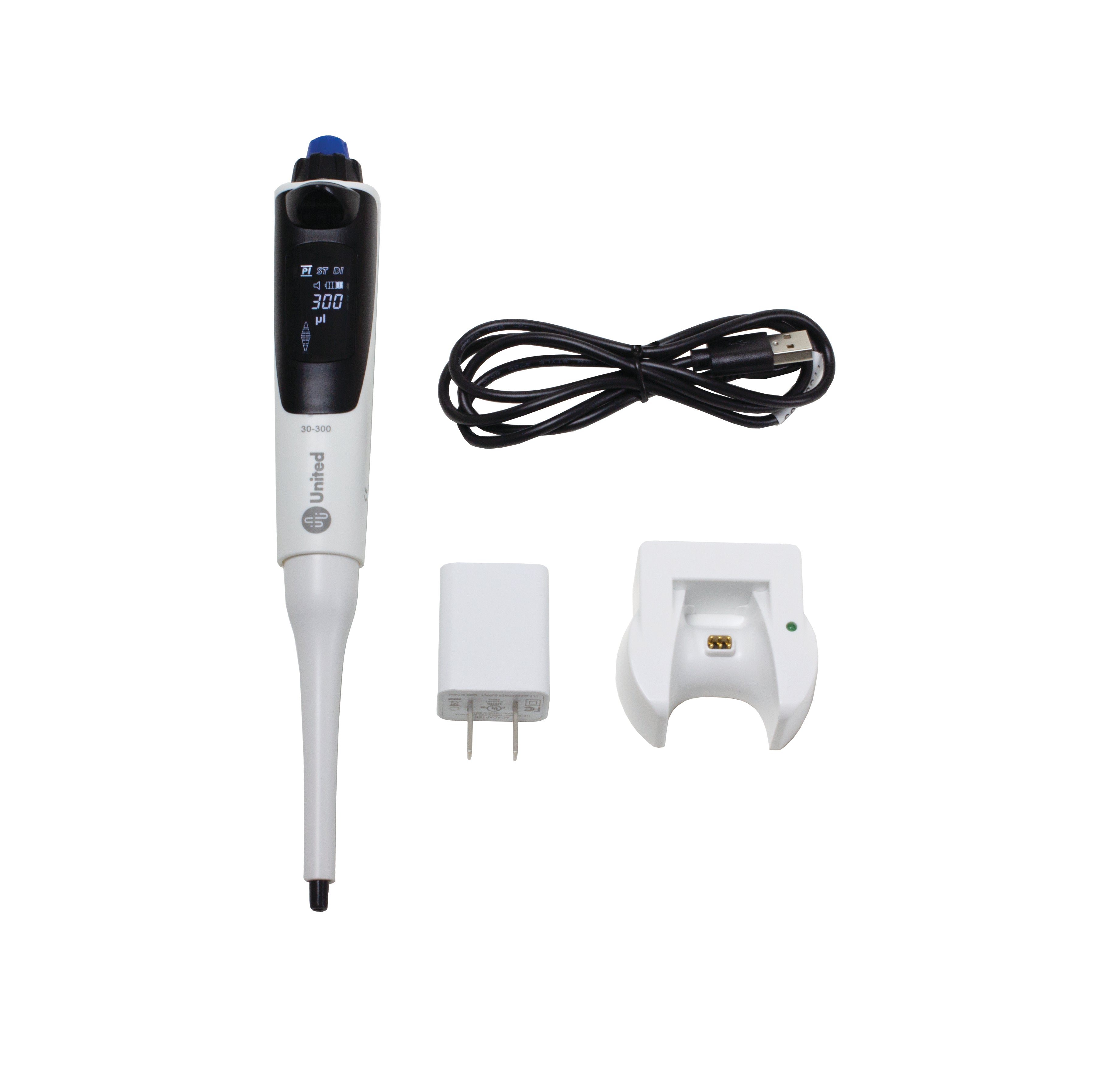 United Scientific® Jupiter Electronic Pipette 30 - 300 uL