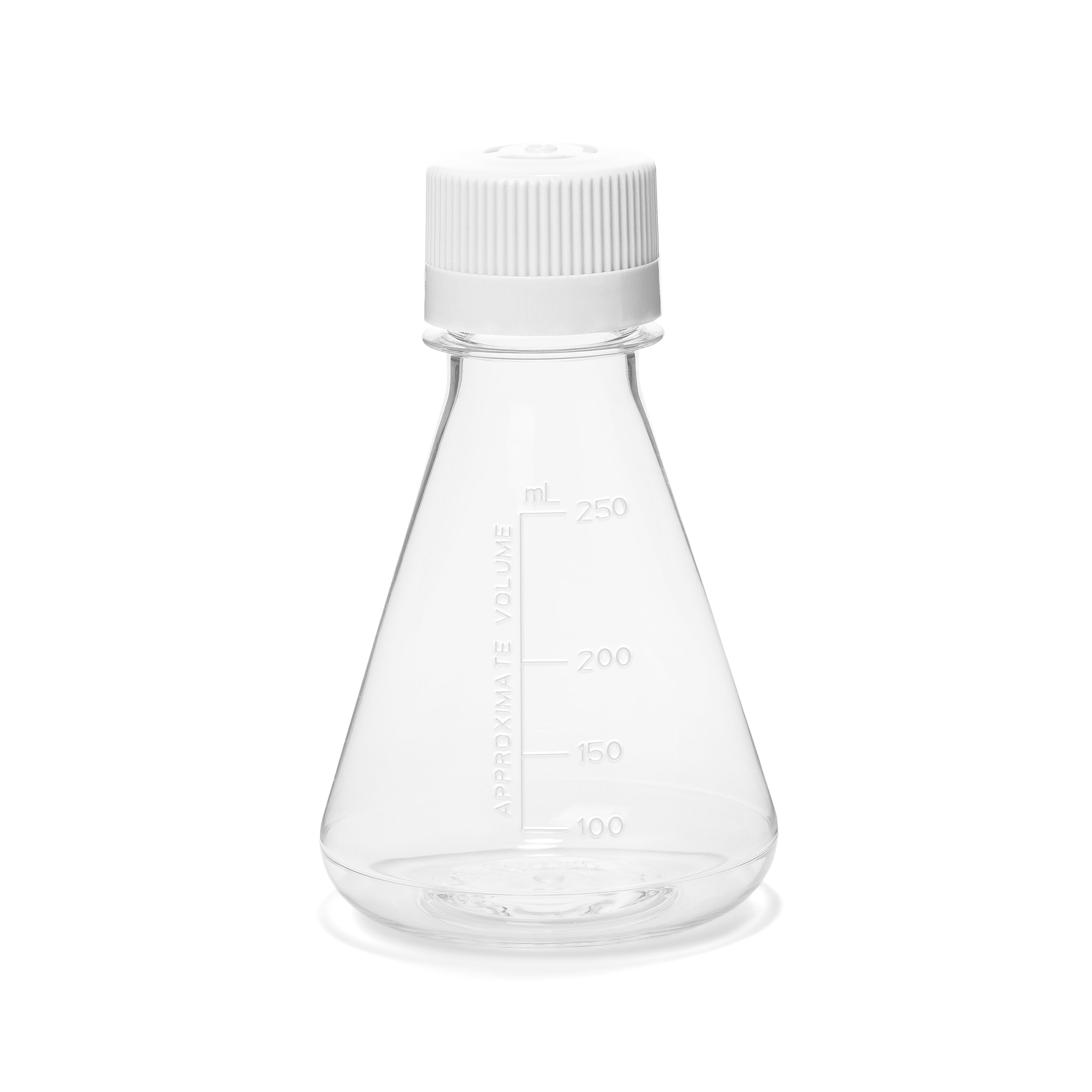 United Scientific® Unistore™ Sterile Erlenmeyer Flask Vented, PETG, 250 mL, Cs/12, comes with 12