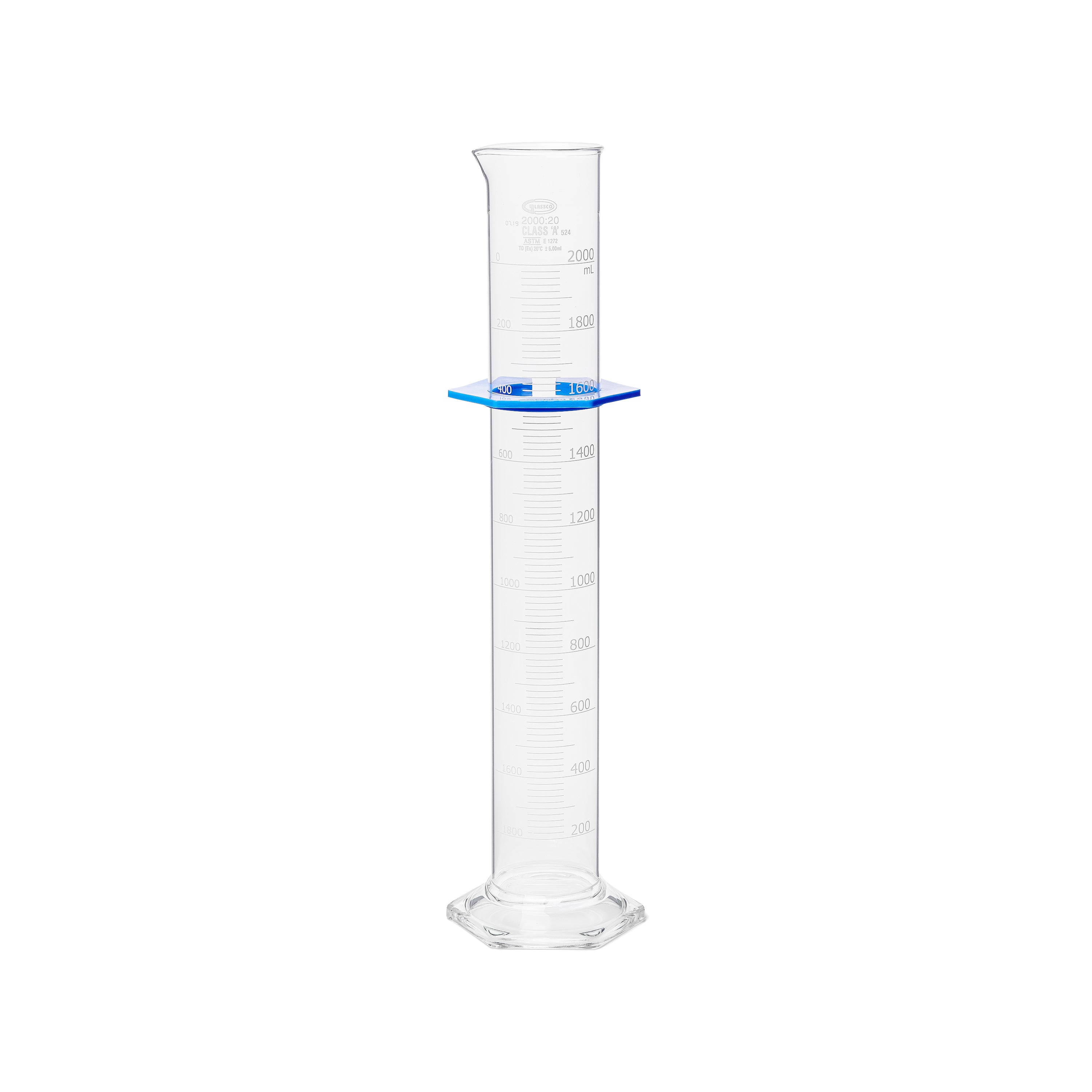 United Scientific® Measuring Cylinder, To Deliver (TD), Class A, Serialized (Individual Certificate), Capacity 2000 mL
