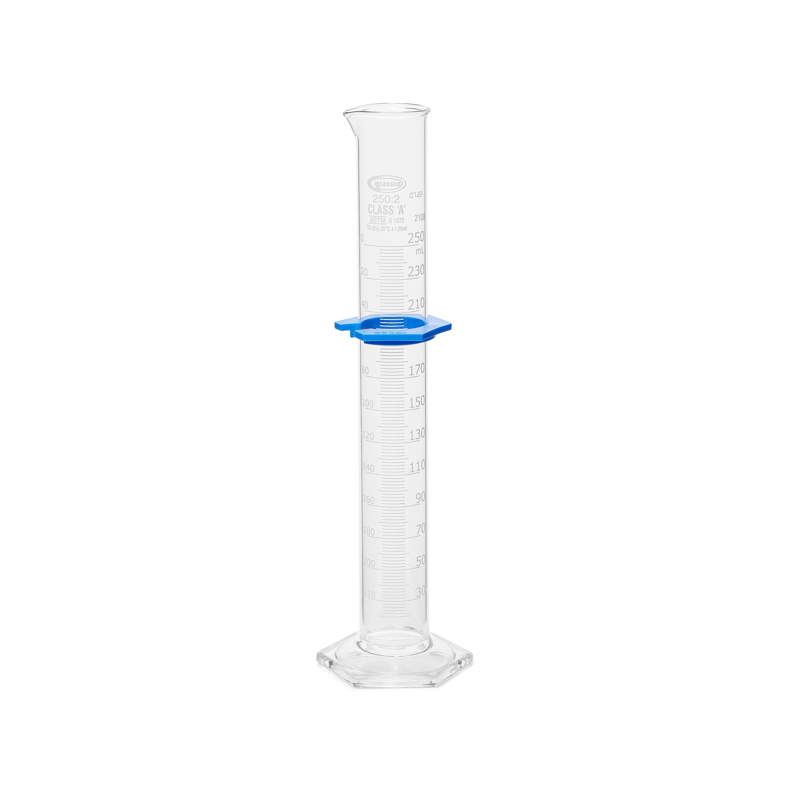 United Scientific® Measuring Cylinder, To Deliver (TD), Class A, Serialized (Individual Certificate), Capacity 250 mL