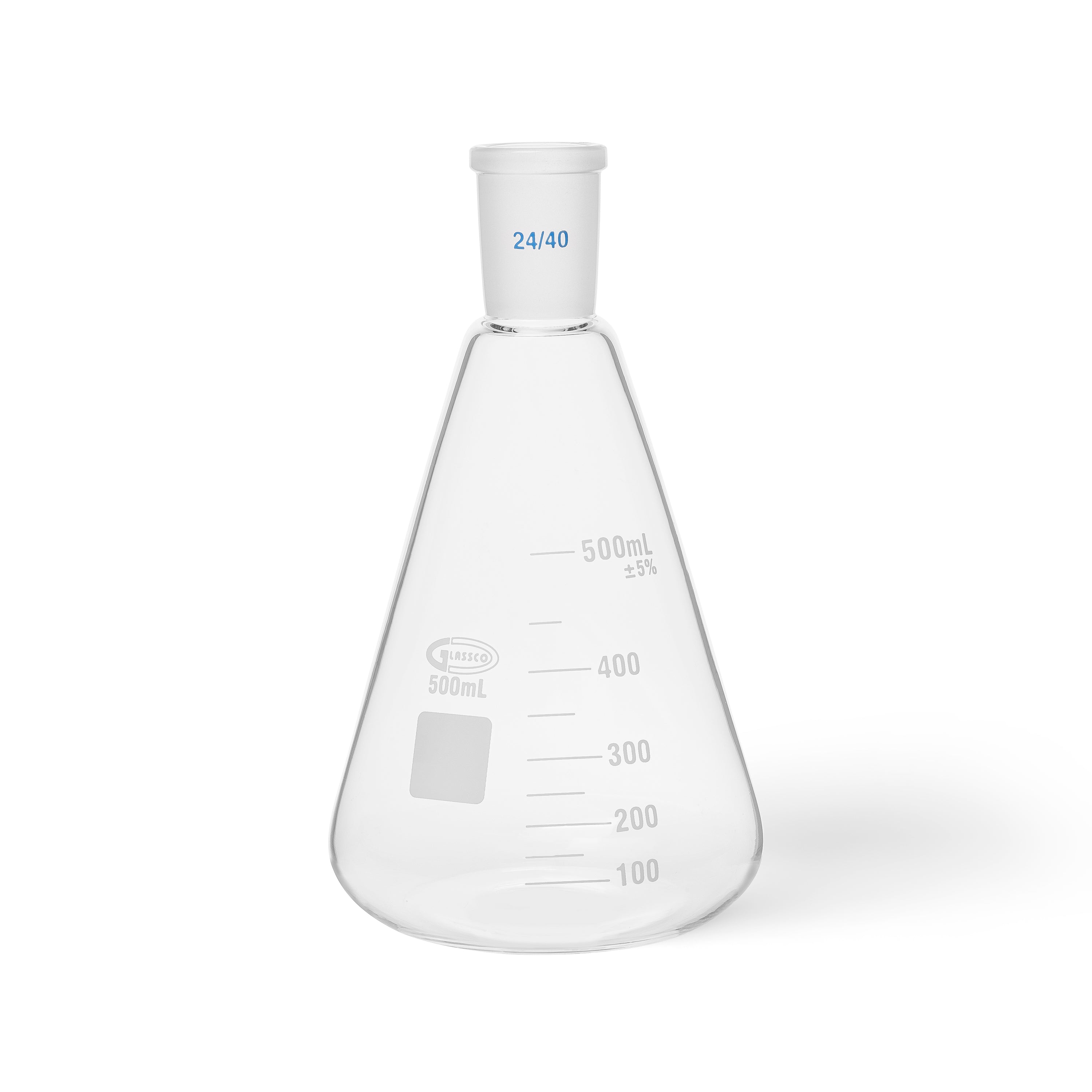United Scientific® Erlenmeyer Flasks, With Joint, 500 mL, Joint Size 24/40, comes with 2