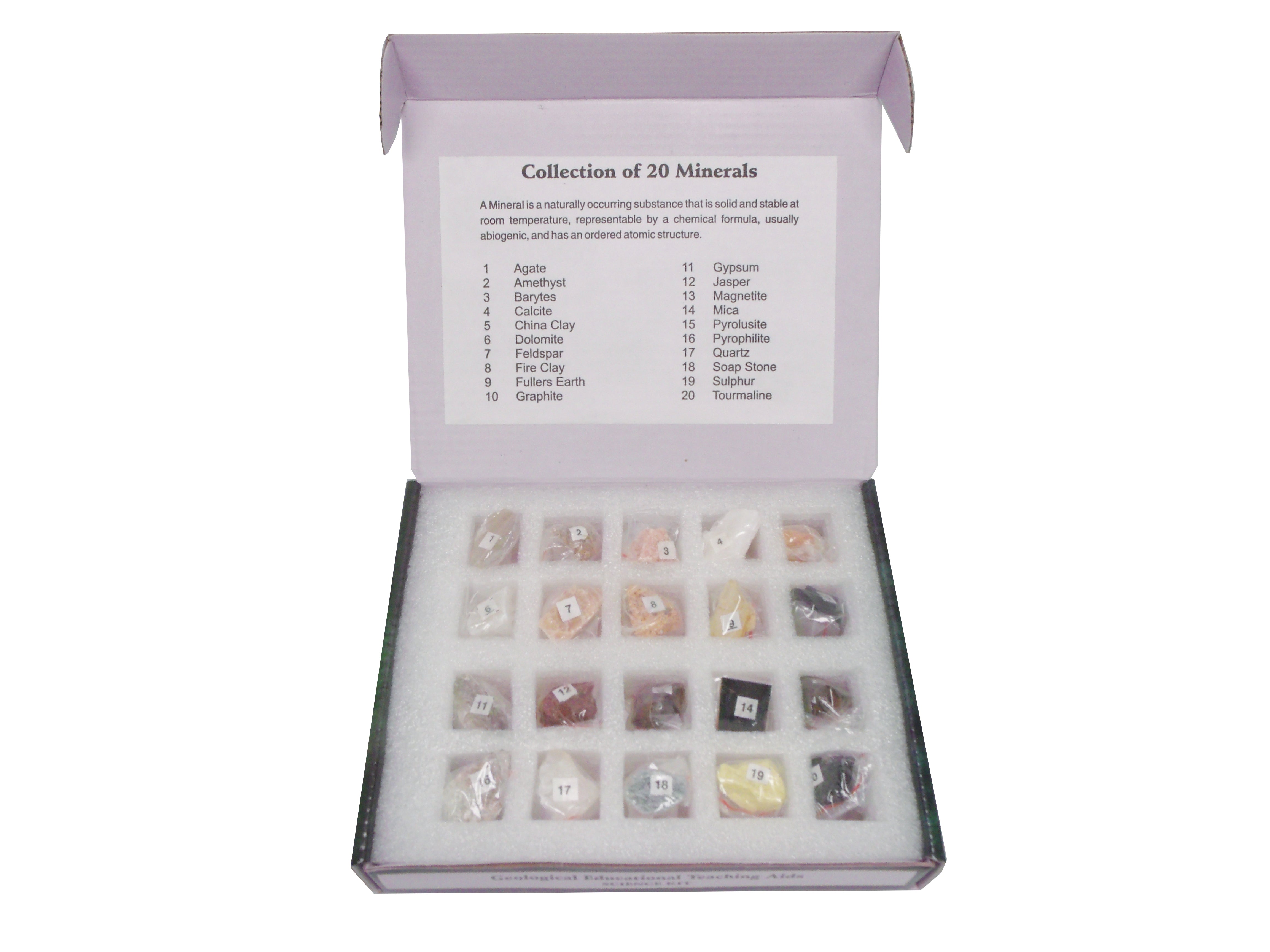 United Scientific® Collection Of 20 Minerals