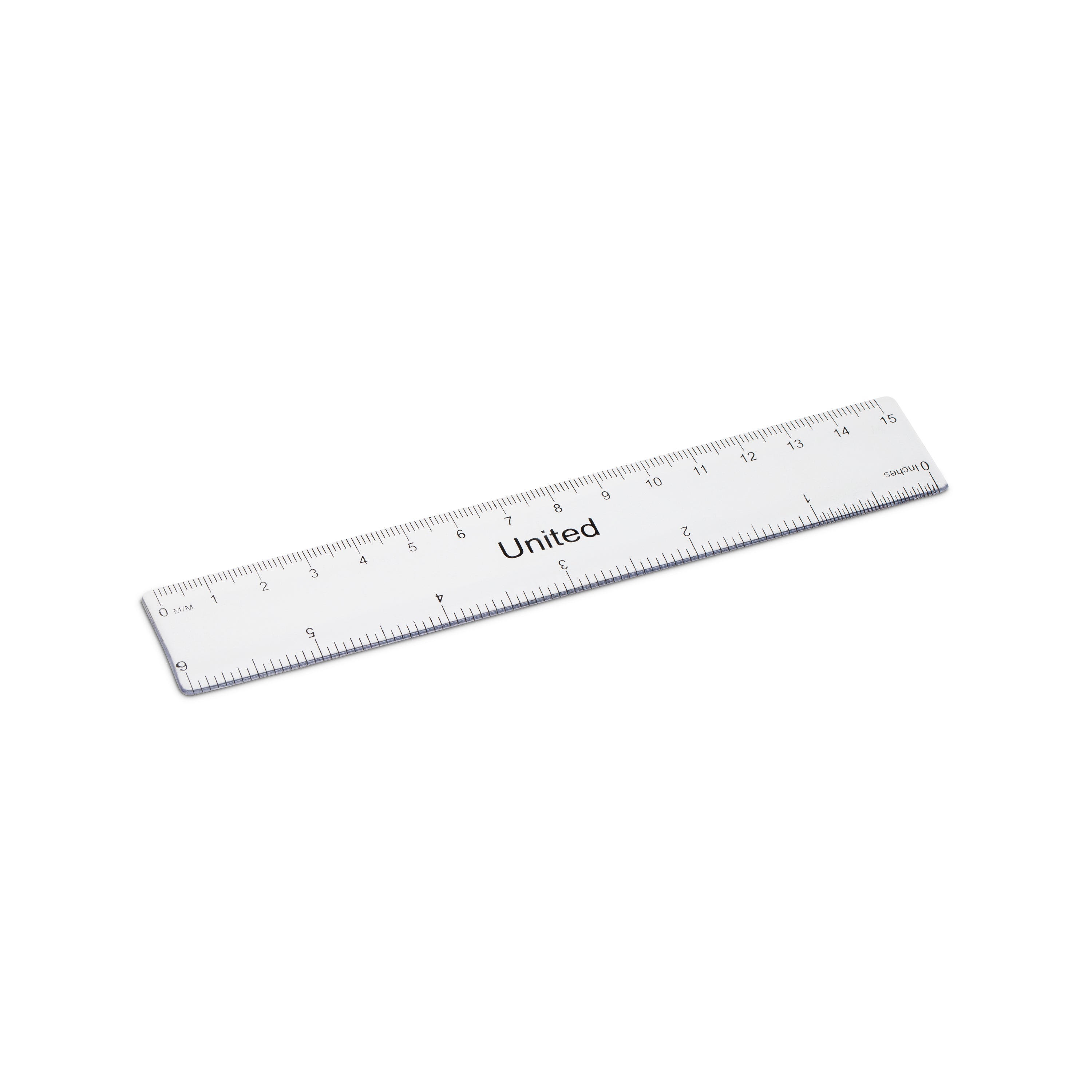 United Scientific® Clear Plastic Ruler, 6"