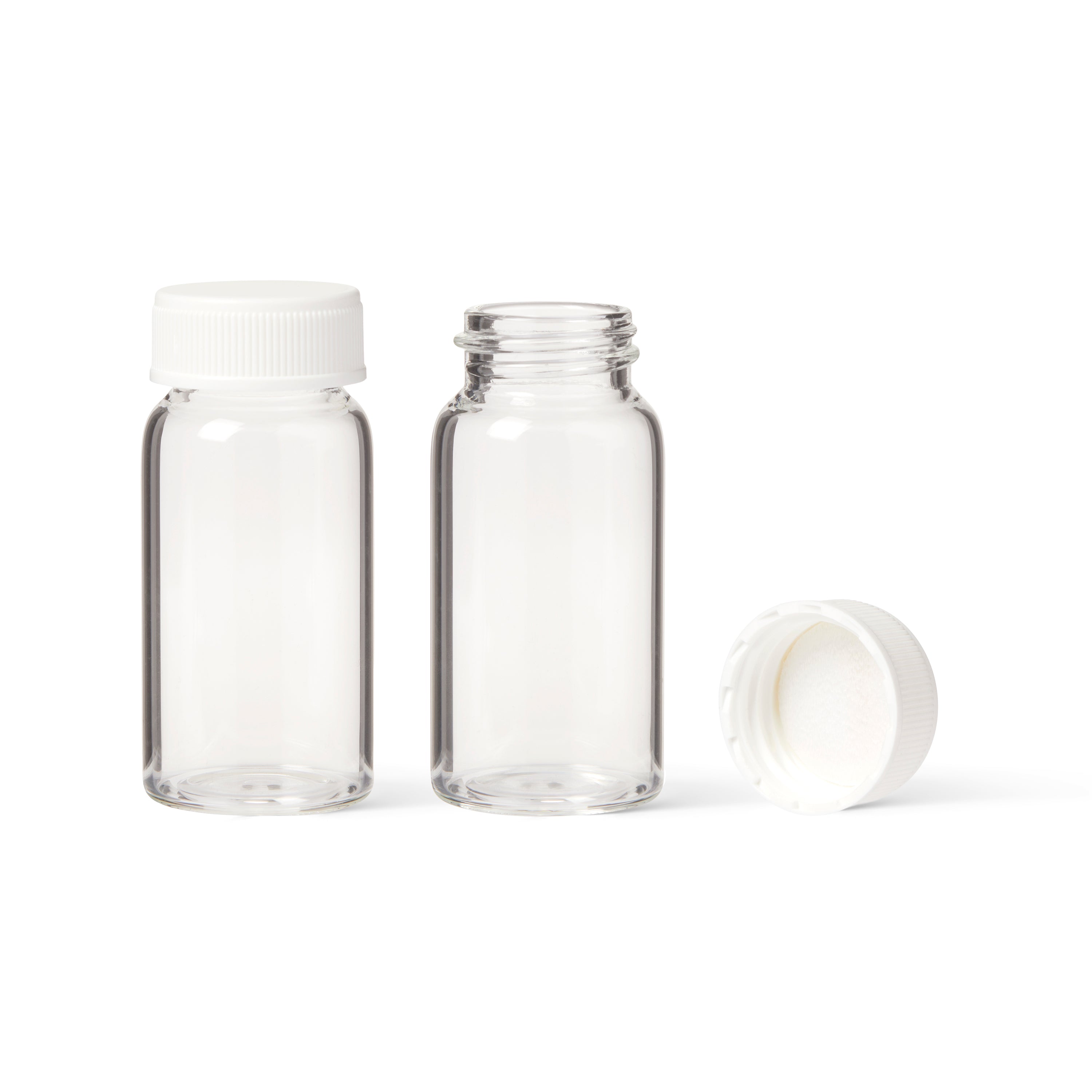 United Scientific® Scintillation Vials, 20 mL, with attached PP cap (SIZE 22-400) and Polyethylene liner,CS500, comes with 500