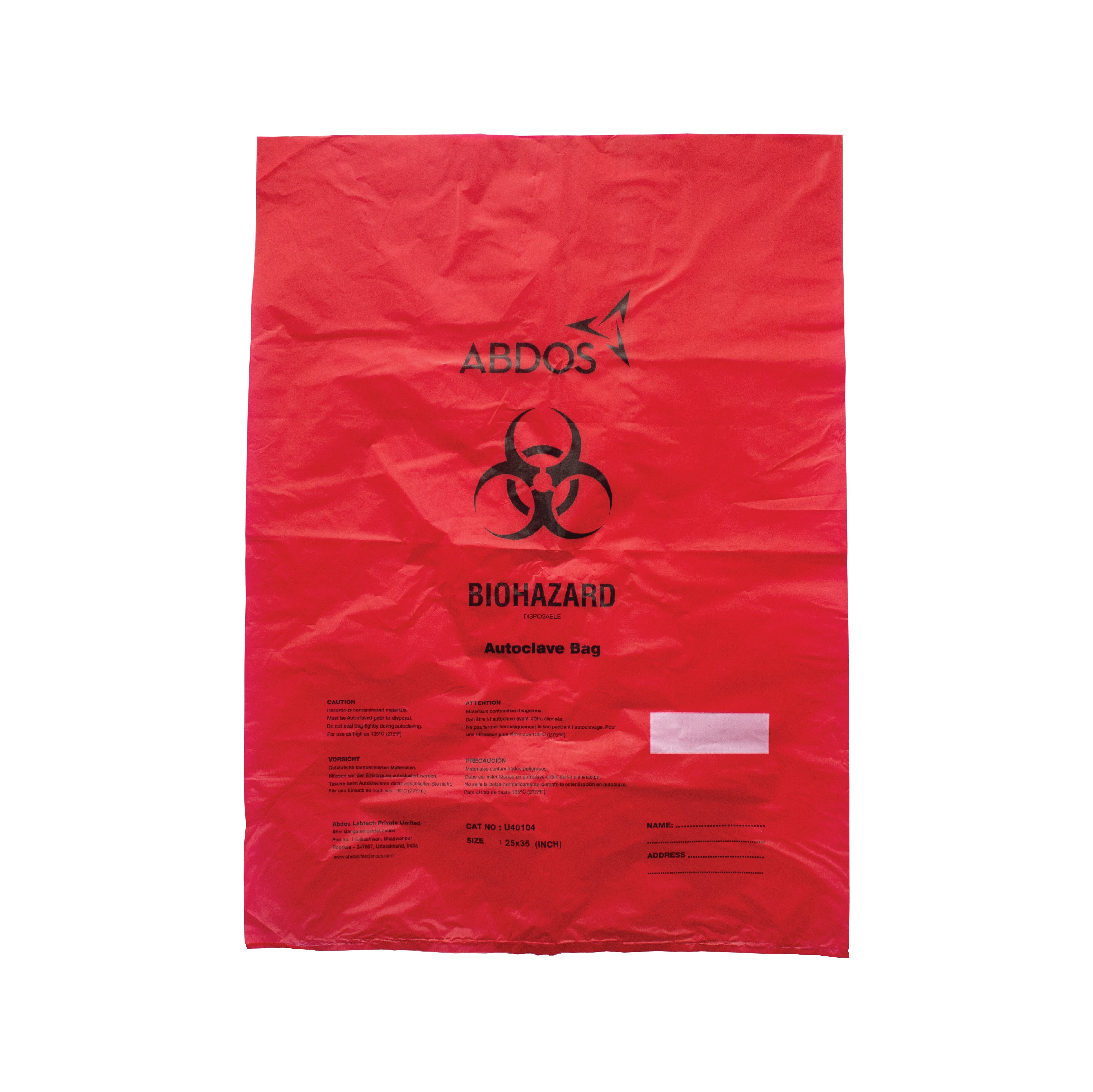 United Scientific® Biohazard Disposable Bags, PP, 25" x 35", comes with 200