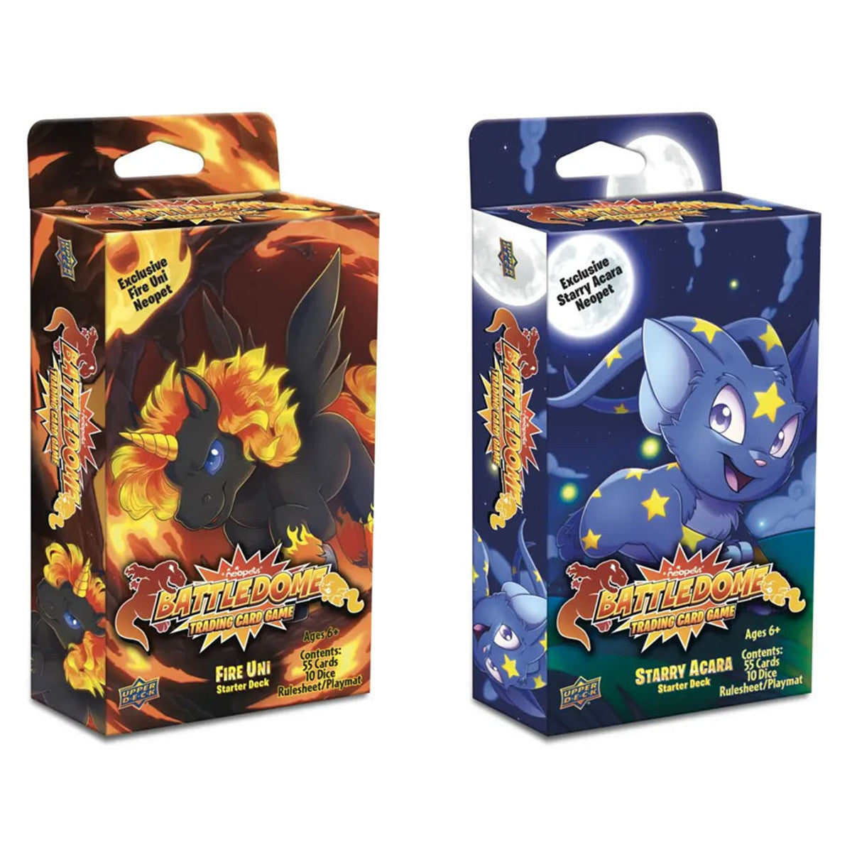 Neopets Battledome: Defenders of Neopia: Fire & Starry Starter Deck Display (8)