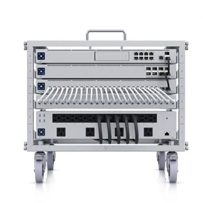 Ubiquiti 6U-sized Device Rack with a 24-port Blank Patch Panel That Can Be Assembled Without Tools