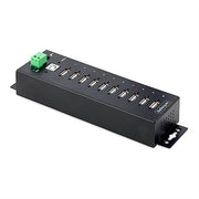 StarTech.com 10-Port Industrial USB 2.0 Hub Rugged USB Hub W/ESD Level 4 Protection DIN/Wall/Desk-Mountable USB-a HUB USB Port Expander W/Lockable Por