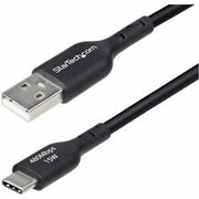 StarTech.com - StarTech 1ft 30cm USB-a to USB-C Charging Cable Charge & Sync 3A USB 2.0 TPE Jacket Black USB Charging Cord USB2AC1FTBK
