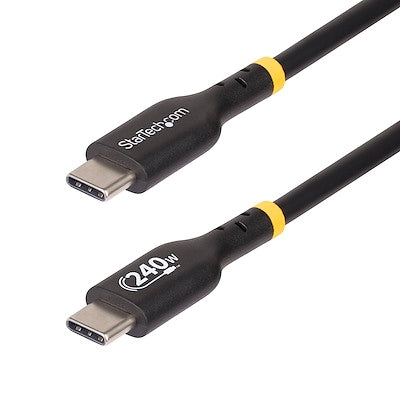 StarTech.com 6ft USB-C Charging Cable, USB-IF Certified USB C Cable, 240W PD EPR, USB 2.0 Type-C Laptop Charger Cord, USB-C Data Transfer Cable, TPE J