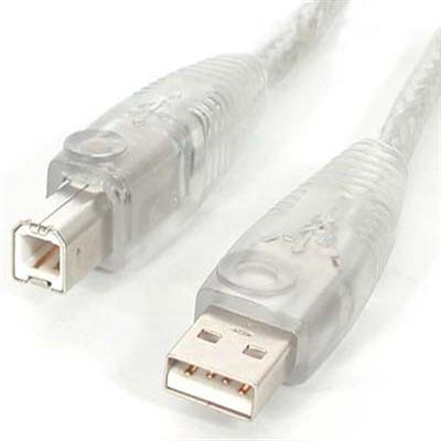 StarTech.com USB2HAB10T 10 Ft Transparent USB 2.0 Cable - a to B