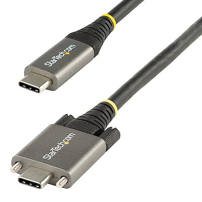 Startech.com 3ft 1m Side Screw Locking USB C Cable 10gbps  USB 3.1/3.2 Gen 2 Type-c Cable  100w (5a) Delivery   Dp Alt Mode  Dual Screw Lock  USB-c to