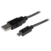Startech - 3' USB Male/Micro USB Male Cable with Mobile Charge Sync, Black - Black