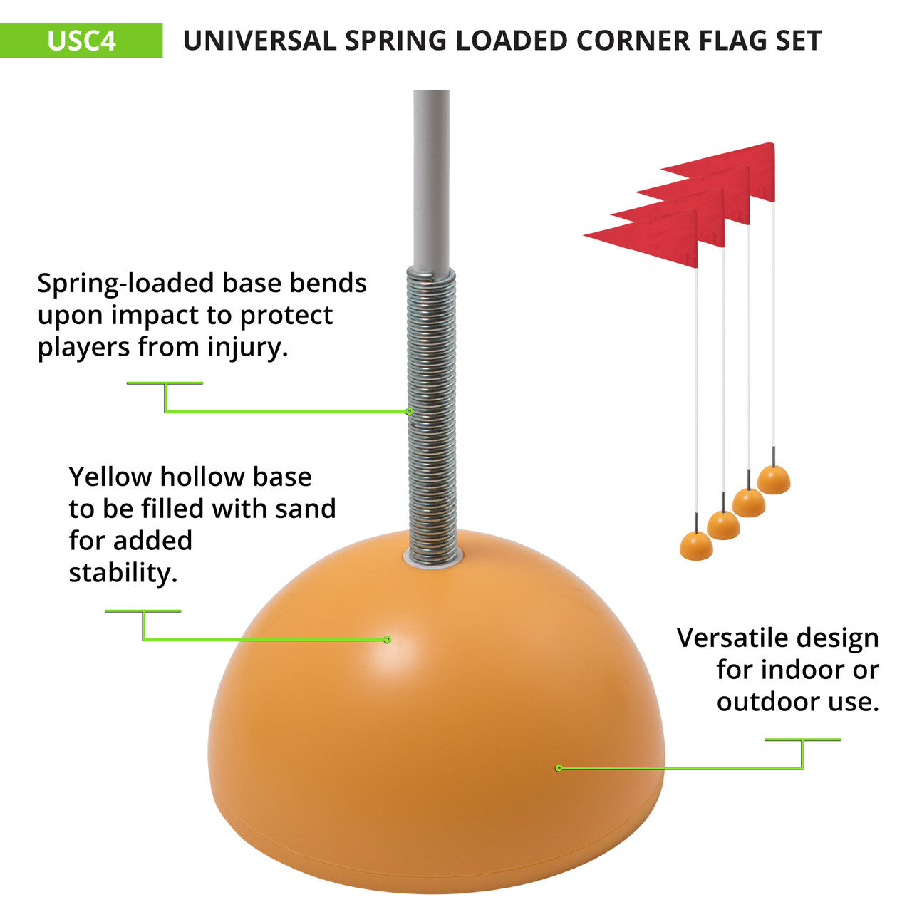 Spring Loaded Soccer Corner Flags