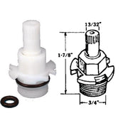 United States Hardware Hot/Cold Water Faucet Stem for Utopia Washerless Tub & Shower Faucet