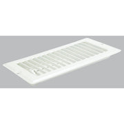 United States Hardware 4 In. x 8 In. x 9/16 In. White Steel Floor Register