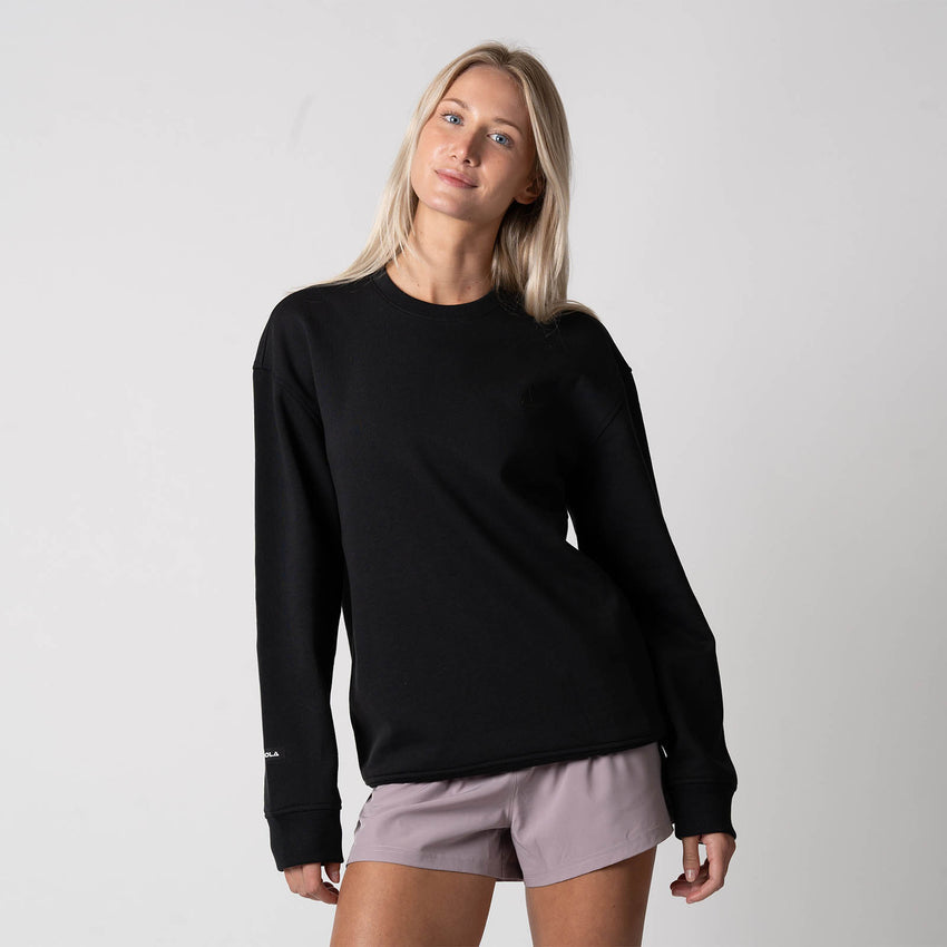 Unisex Fleece Crew (Black) - XL