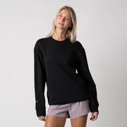 Unisex Fleece Crew (Black) - L