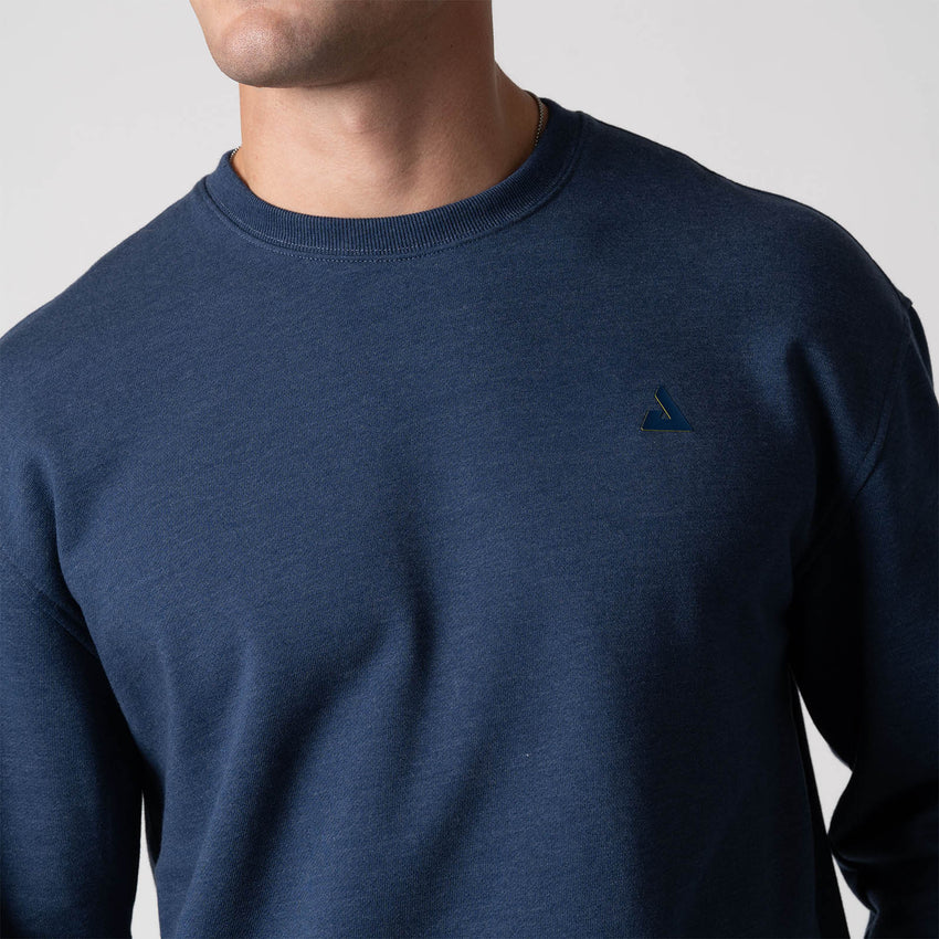 Unisex Fleece Crew (Navy Heather) - M