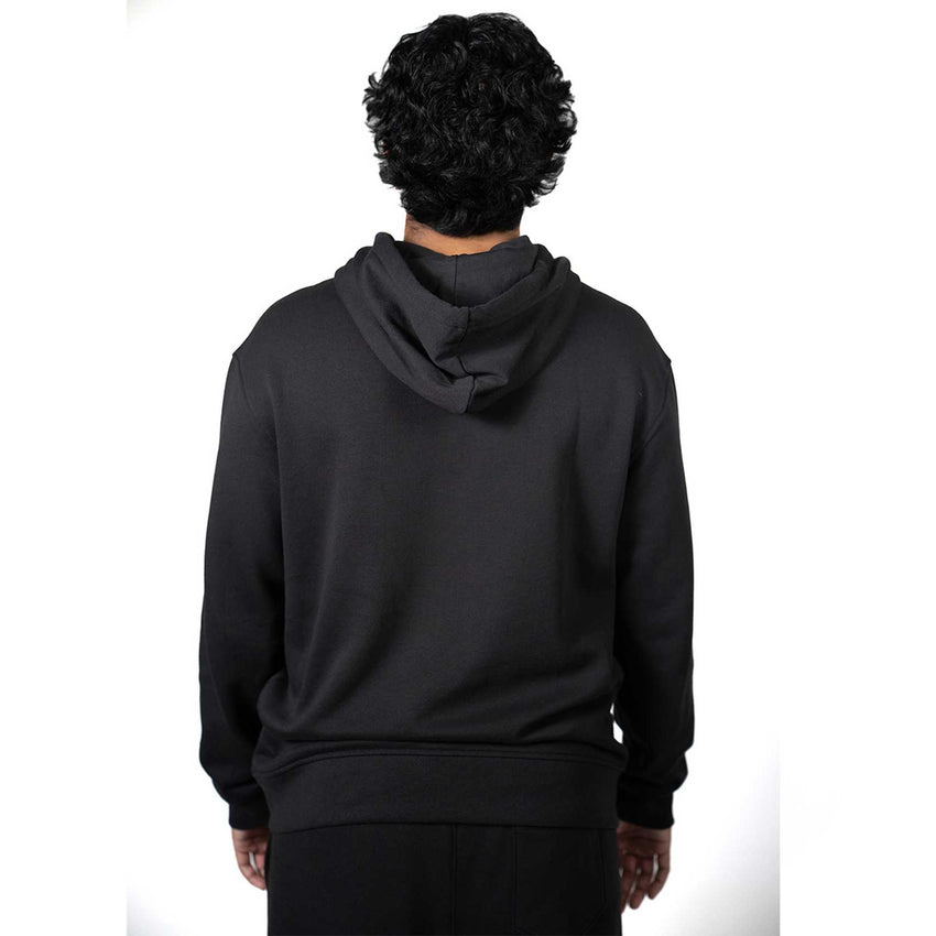 Unisex Fleece Graphic Hoodie (Black/ White) - S