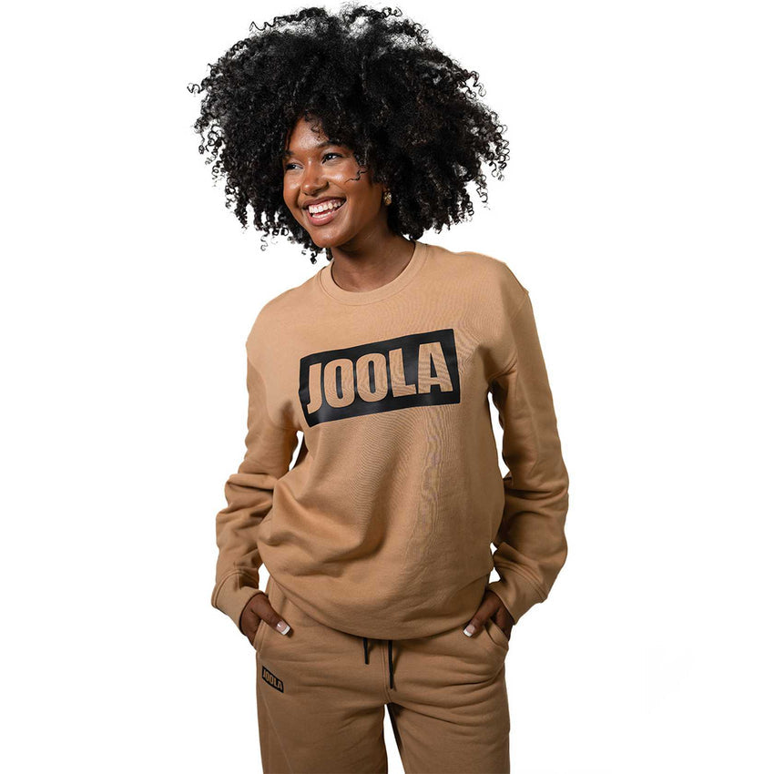 Unisex Fleece Graphic Crew (Latte) - XXL