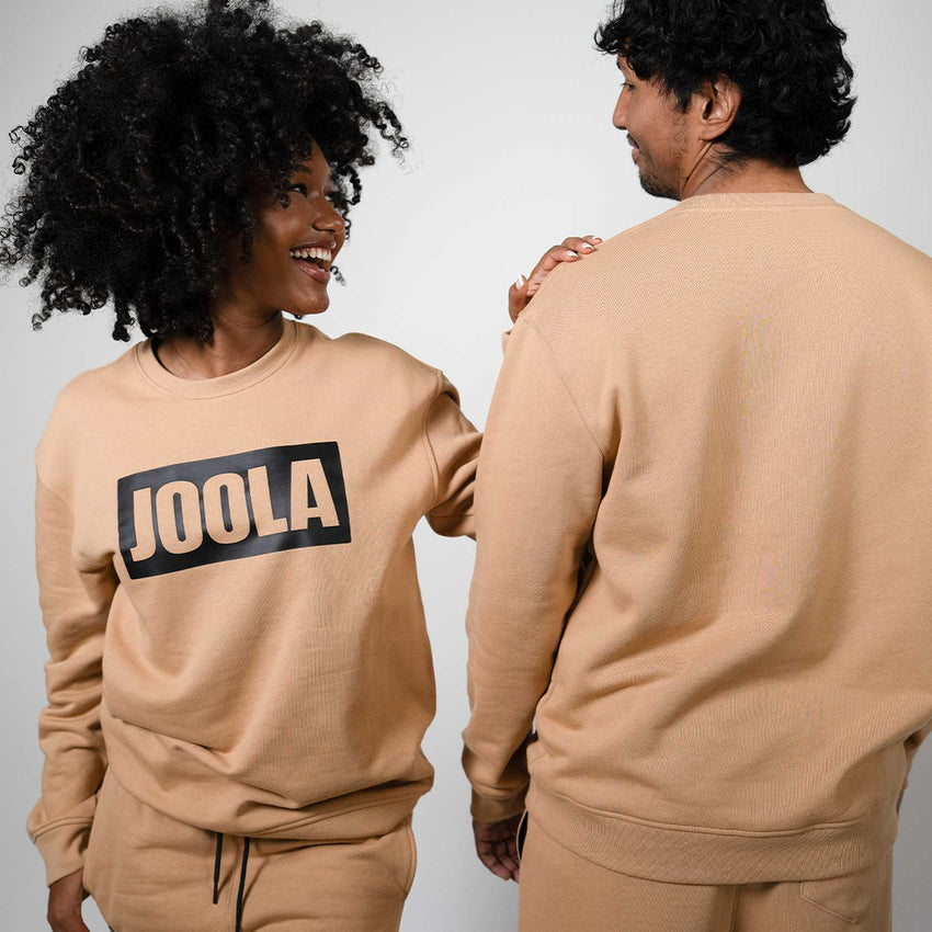 Unisex Fleece Graphic Crew (Latte) - XXL
