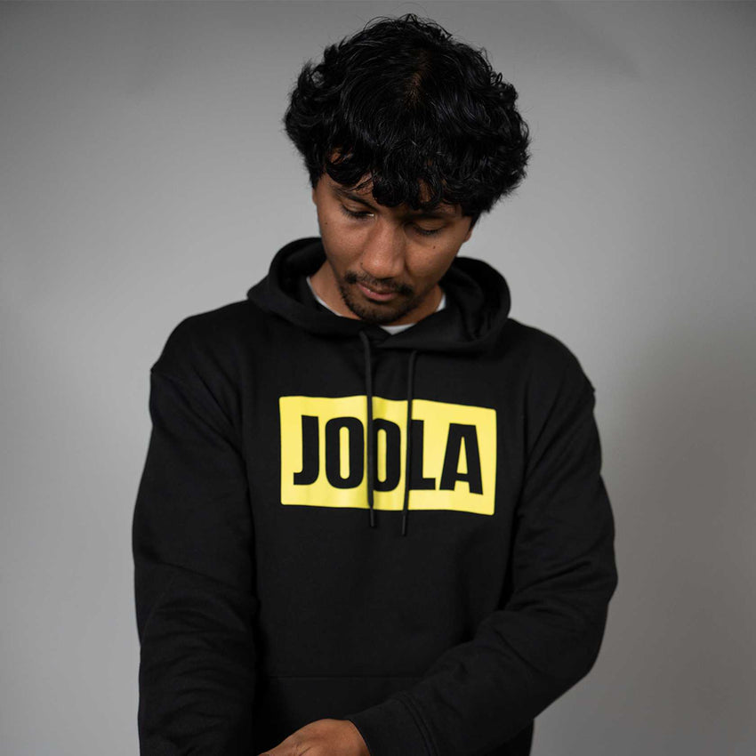Unisex Fleece Graphic Hoodie (Black/ Yellow) - S