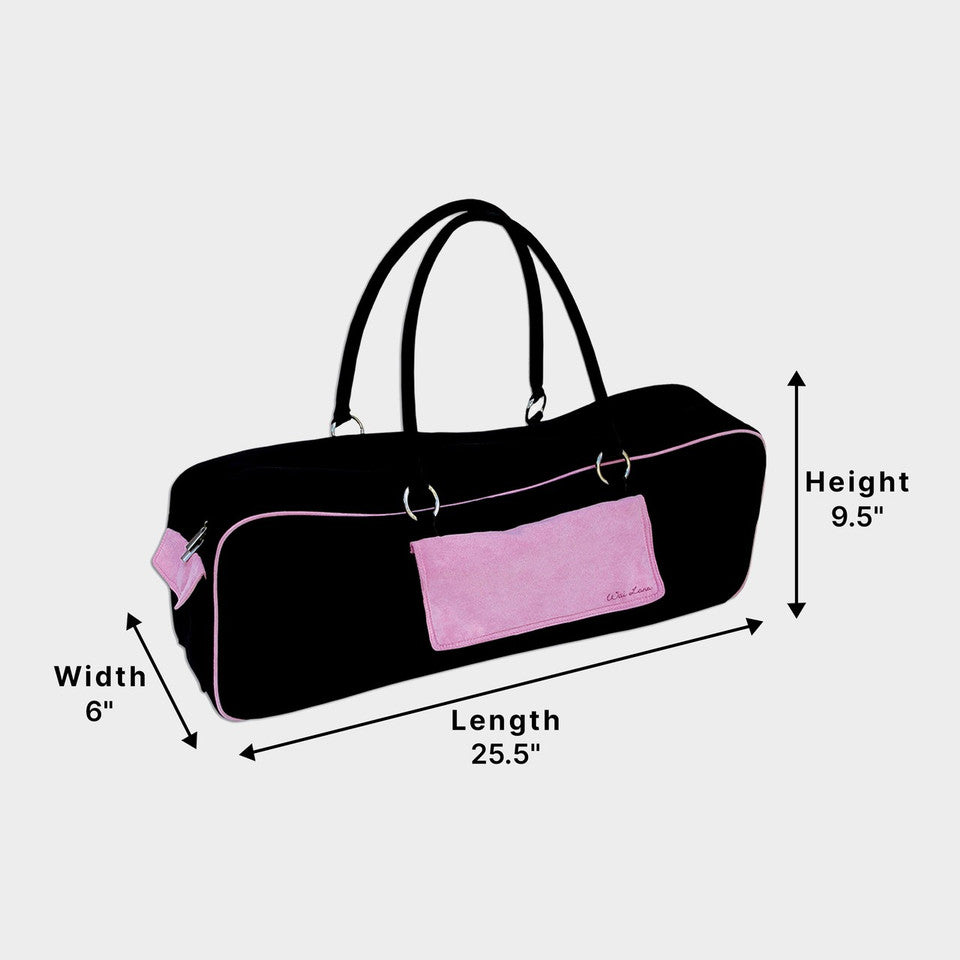 URBAN YOGA BAG Black/Pink - 9.5"H x 6"W x 25.5"L