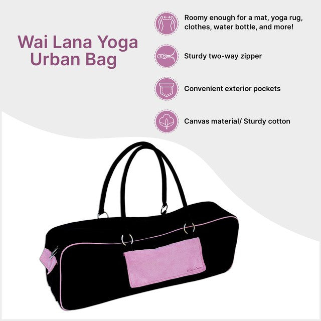 URBAN YOGA BAG Black/Pink - 9.5"H x 6"W x 25.5"L