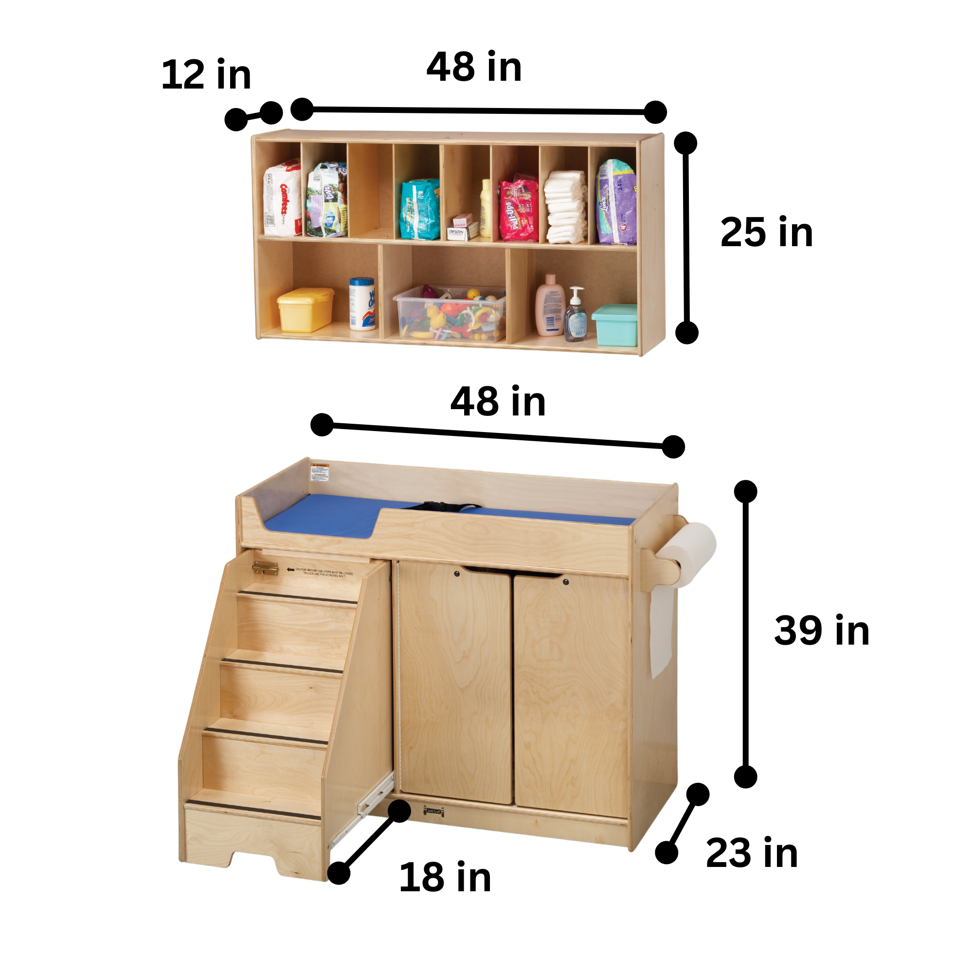 Jonti-Craft® Changing Table - with Stairs - Right