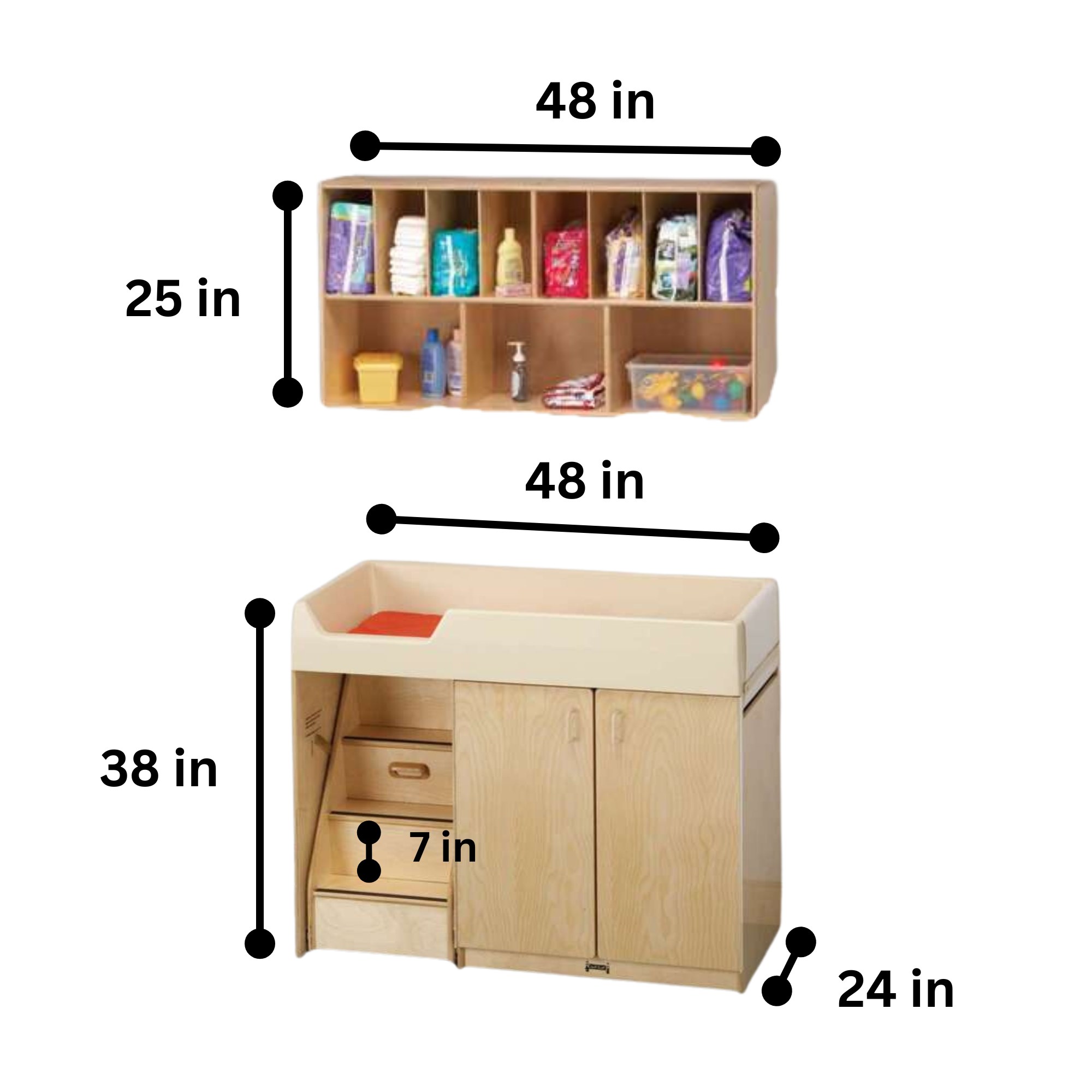 Jonti-Craft® Diaper Changer Combo - Right