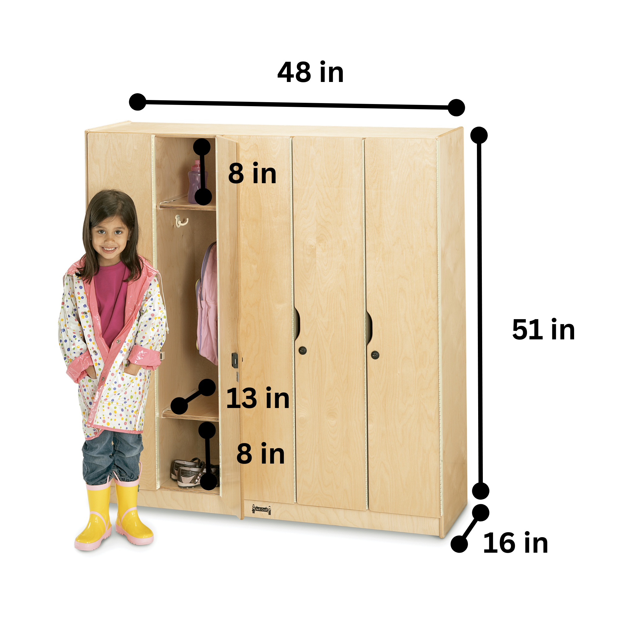 Jonti-Craft® 5 Section Lockers with Doors