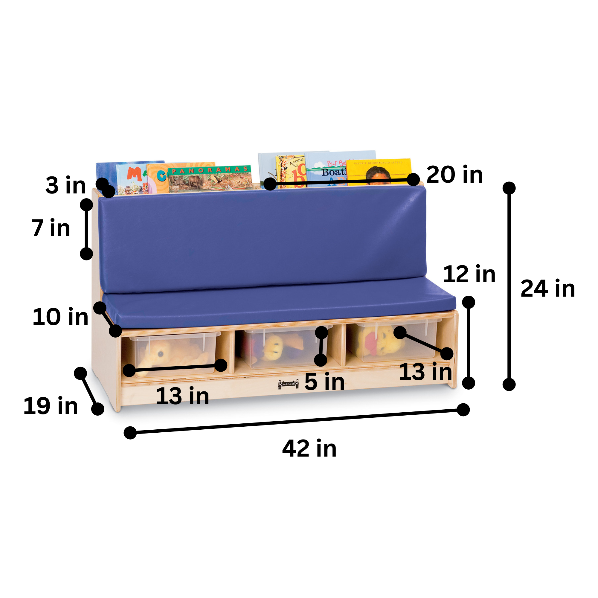 Jonti-Craft® Literacy Couch - Blue