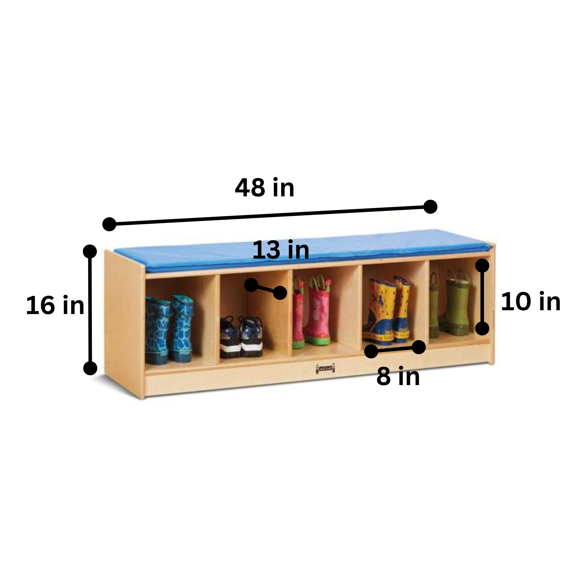 Jonti-Craft® 5 Section Bench Locker - Blue