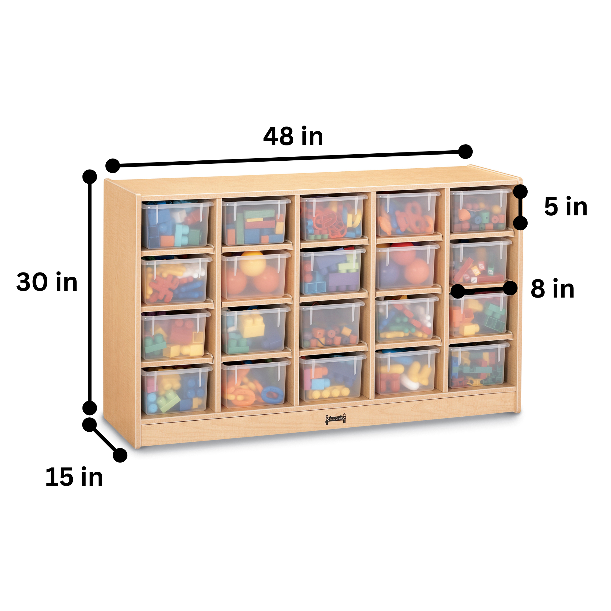 Jonti-Craft® 20 Cubbie-Tray Mobile Storage - with Clear Trays