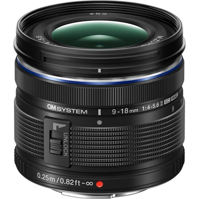 Om System M.ZUIKO DIGITAL - 9 mm to 18 mm - f/4 - f/22 - Super Wide Angle Varifocal Lens