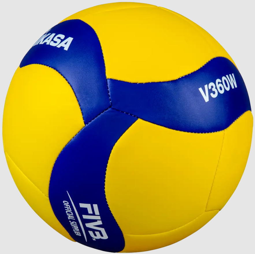 Indoor Volleyball, Varsity Series - FIVB Replica Of Game Ball, 18 Panel, Soft Stitched, Blue/Yellow