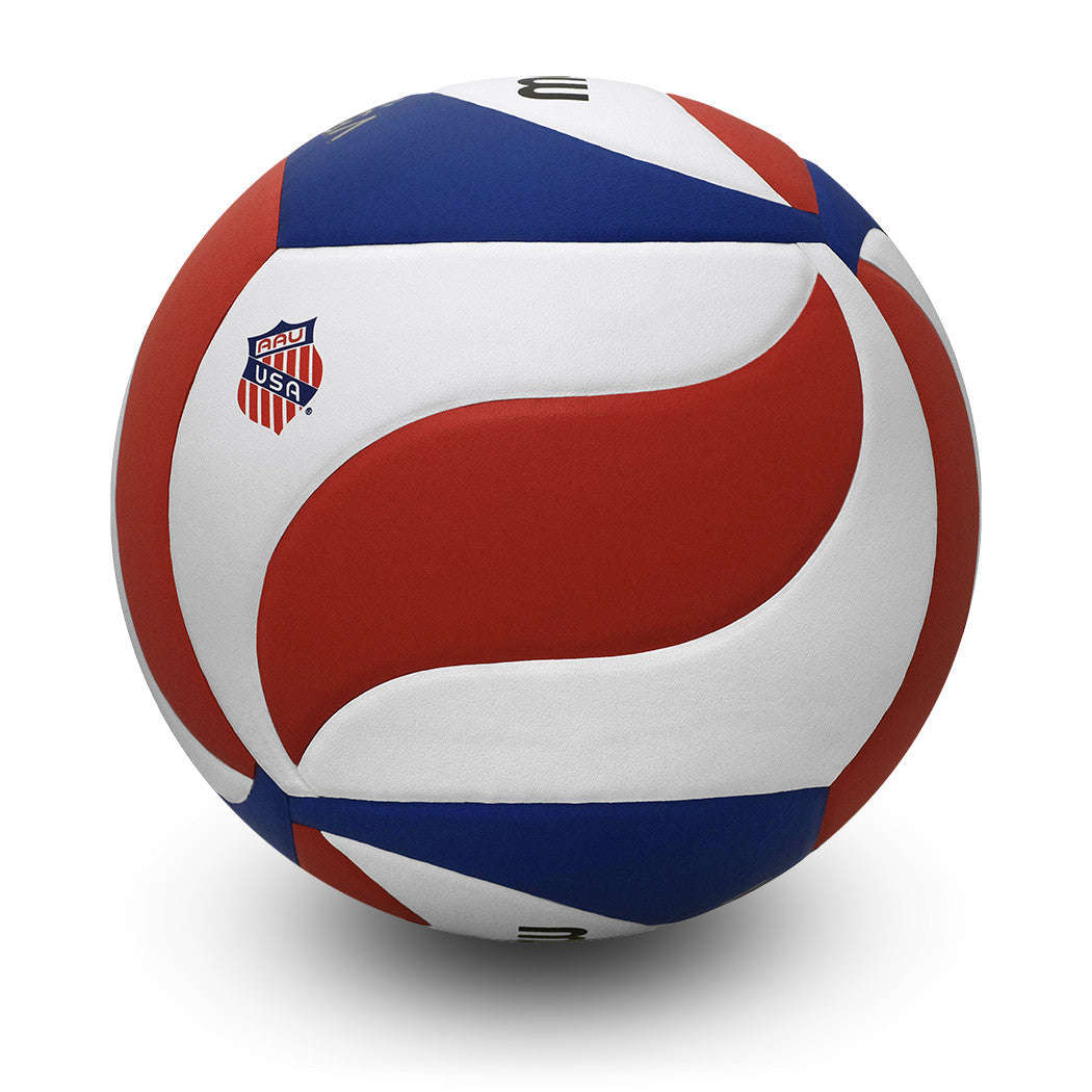 Elite Competition Volleyball VBU12 Series Red/White/Blue, V5M5000 Replica in Original Design, USAV Approved Lightweight 12 & Under Game Volleyball