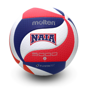 Elite Competition Volleyball Patented FLISTATEC® NAIA®  Indoor Volleyball, Premium Micro-Fiber Composite Cover.  Red/White/Blue