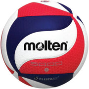 Elite Competition Volleyball Patented FLISTATEC® Indoor Volleyball, Premium Micro-Fiber Textured Composite Cover. Red/White/Blue. NFHS Approved