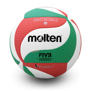Elite Competition Volleyball Patented FLISTATEC® FIVB Approved, Indoor Volleyball, Premium Micro-Fiber Composite Cover. Red/White/Green