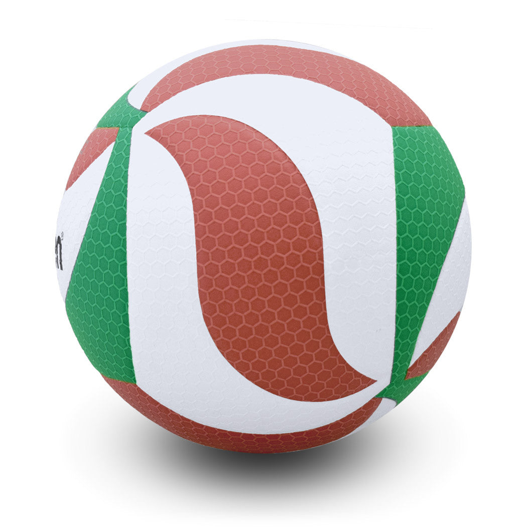 Elite Competition Volleyball Patented FLISTATEC® FIVB Approved, Indoor Volleyball, Premium Micro-Fiber Composite Cover. Red/White/Green