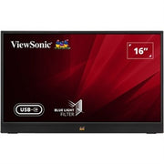 ViewSonic VA1655 15.6 Inch 1080p Portable Monitor, IPS Display with Eye Care for Comfortable Mobile Workspaces, Built-in Stand, 60W USB-C, Mini HDMI, and Protective Case