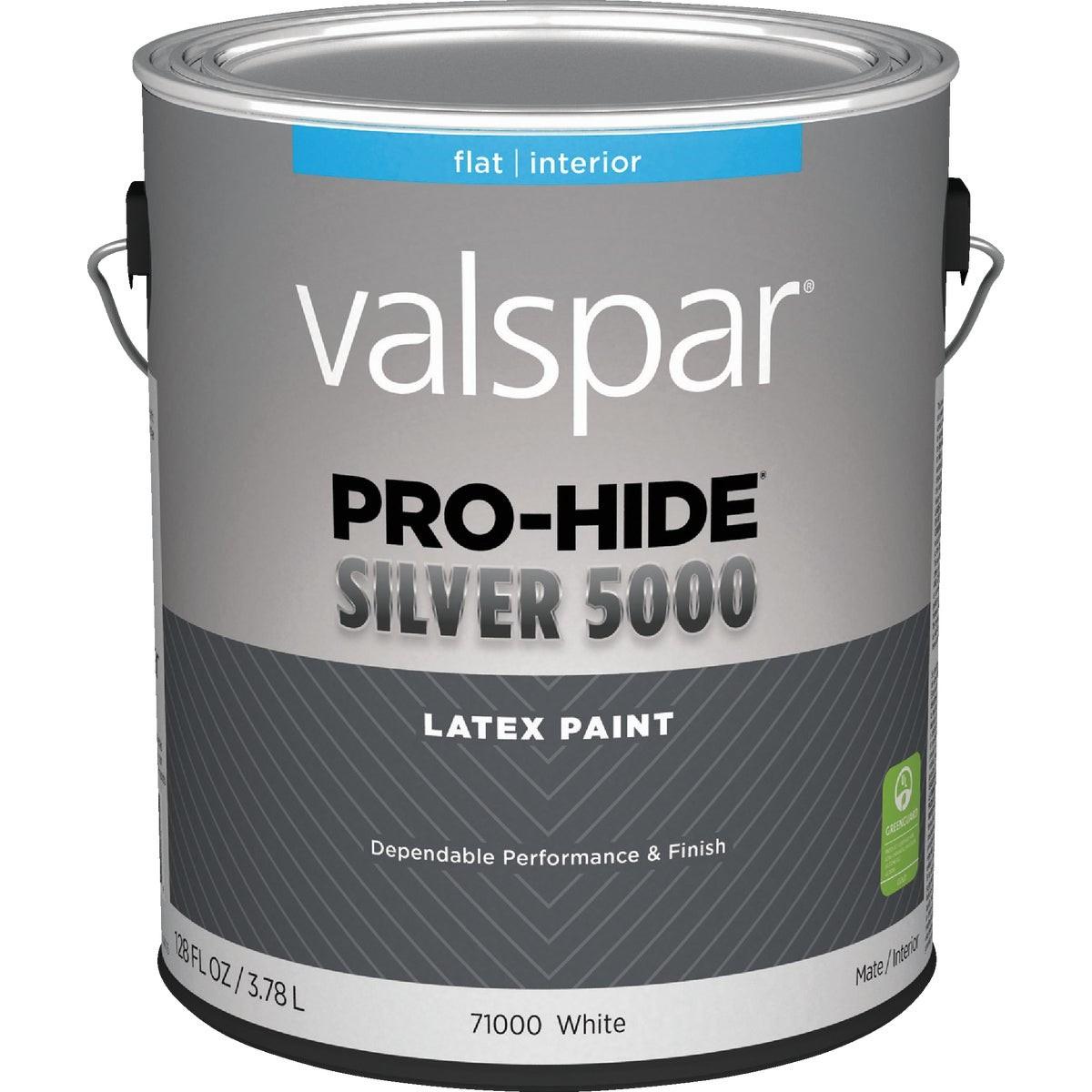 Valspar Pro-Hide Silver 5000 Latex Flat Interior Wall Paint, White Base, 1 Gal.