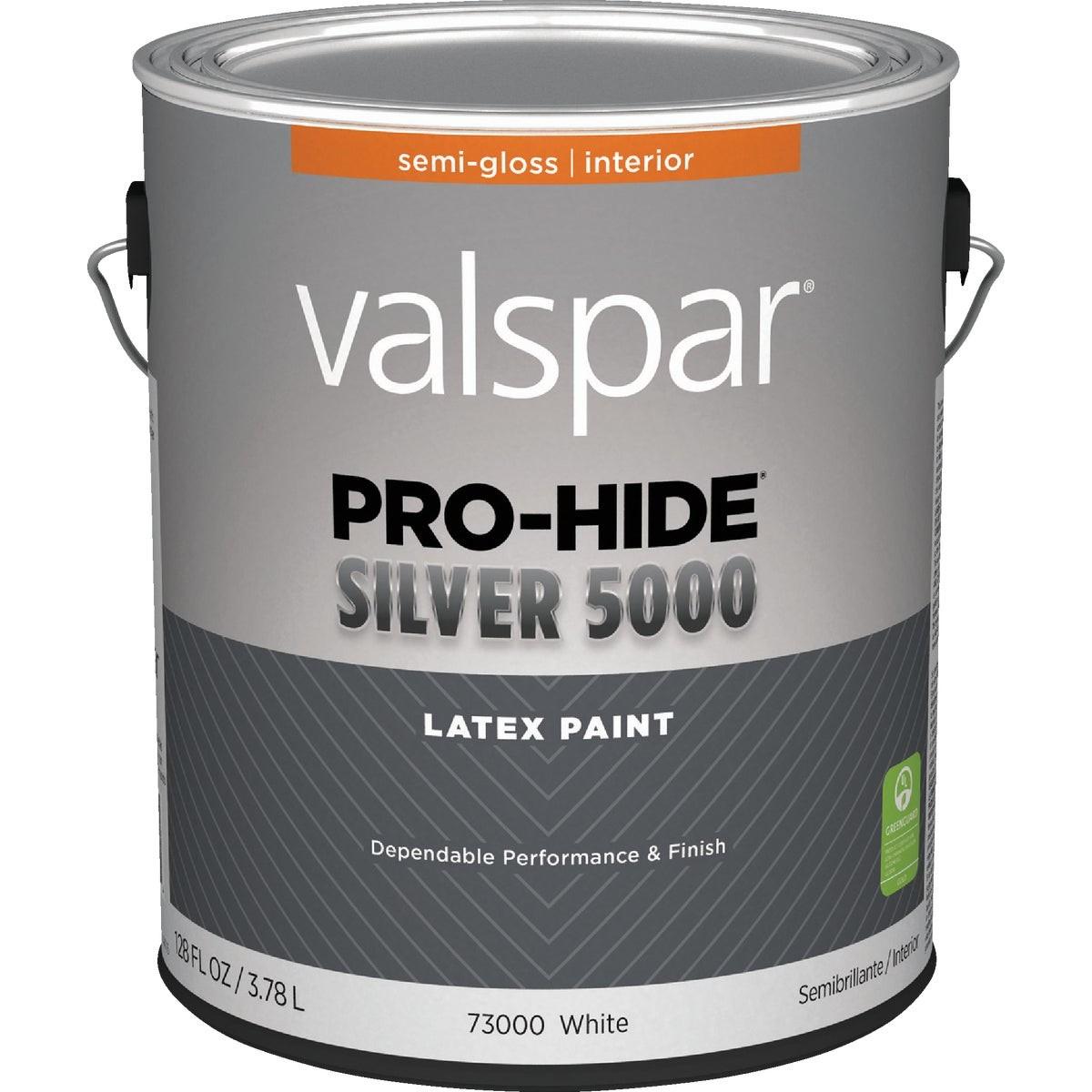 Valspar Pro-Hide Silver 5000 Latex Semi-Gloss Interior Wall Paint, White Base, 1 Gal.