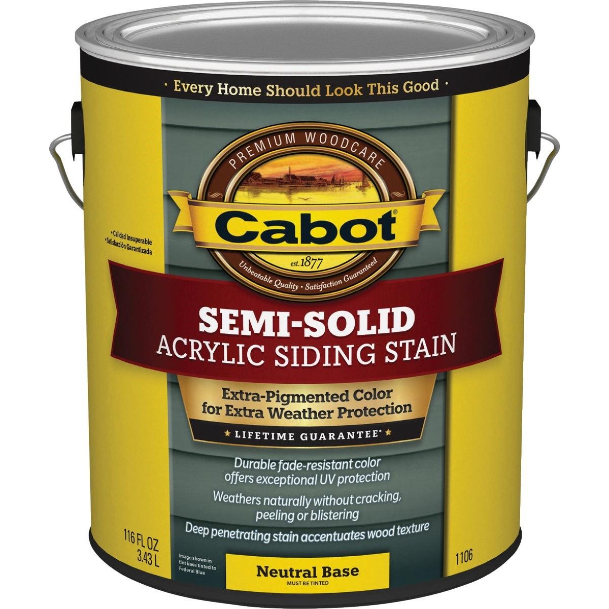 Cabot Semi-Solid Exterior Stain, Neutral Base, 1 Gal.