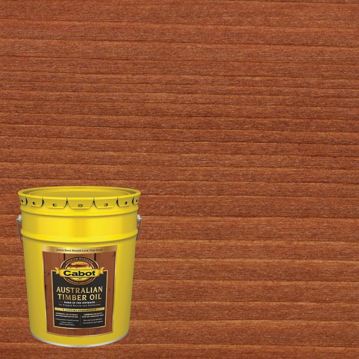 Cabot Australian Timber Oil Translucent Exterior Oil Finish, Jarrah Brown, 5 Gal.