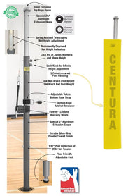Centerline Aluminum Side-by-Side Double Court Volleyball System - Gold