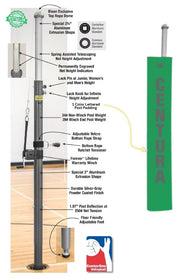 Centerline Aluminum Side-by-Side Double Court Volleyball System - Kelly Green